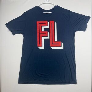 Bold Navy T-Shirt with Red Graphic FL